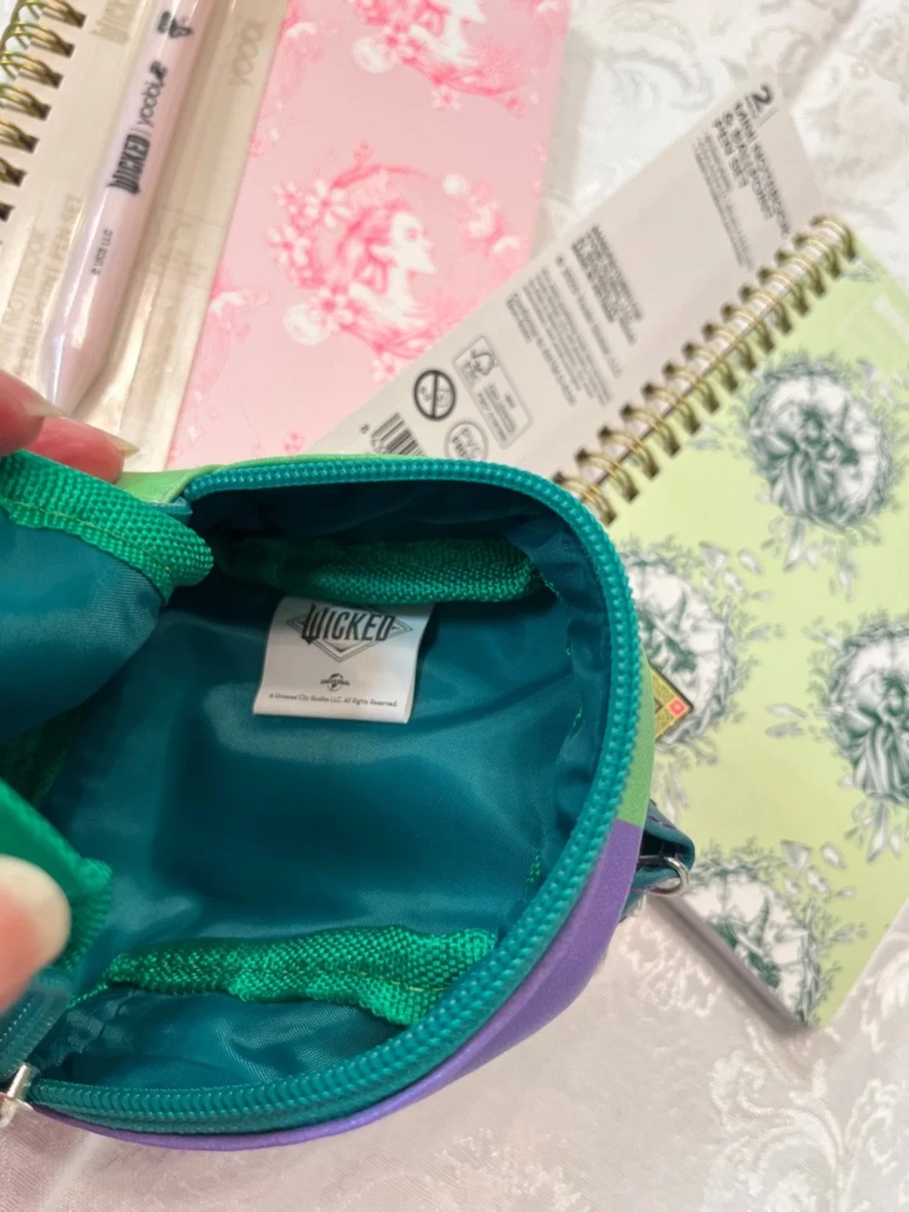 Wicked Mini Backpack Coin Purse Keychain + 2 Yoobi x Wicked Notebook & Pen Sets - Picture 3 of 7